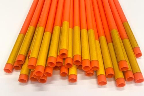 Orange "Standard w/ Reflective Tape" Snow Plow Stakes - 3/8" Dia.